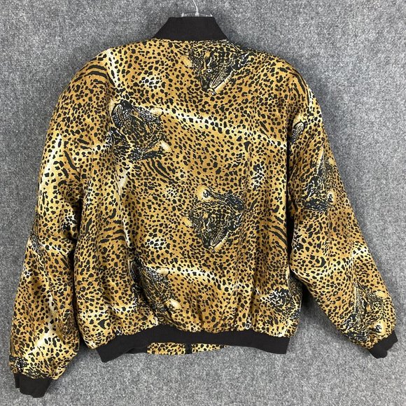 Marguerite Li Silk Bombers Jacket Women's Medium Cheetah Print Full Zip Adults - Picture 7 of 8